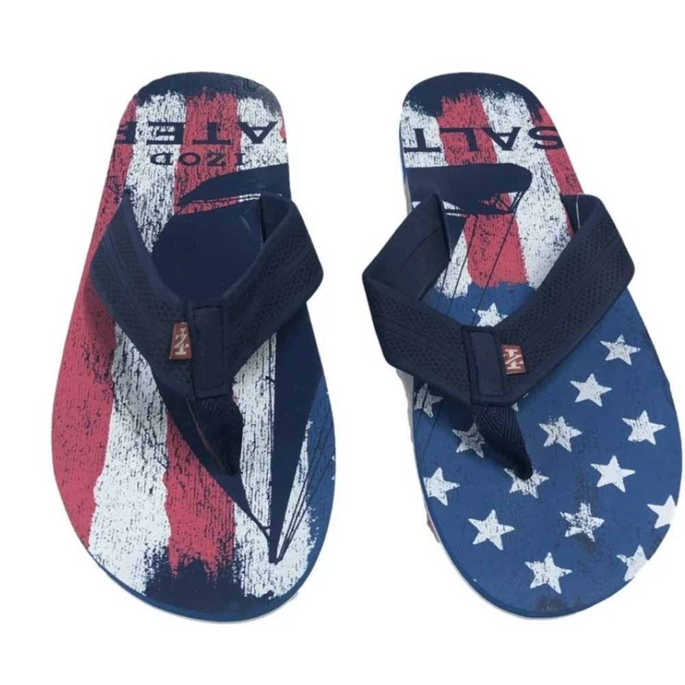 Izod Red and Blue Flag Flip Flops